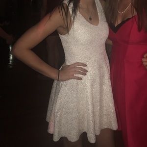 urban outfitters cream/gold dress